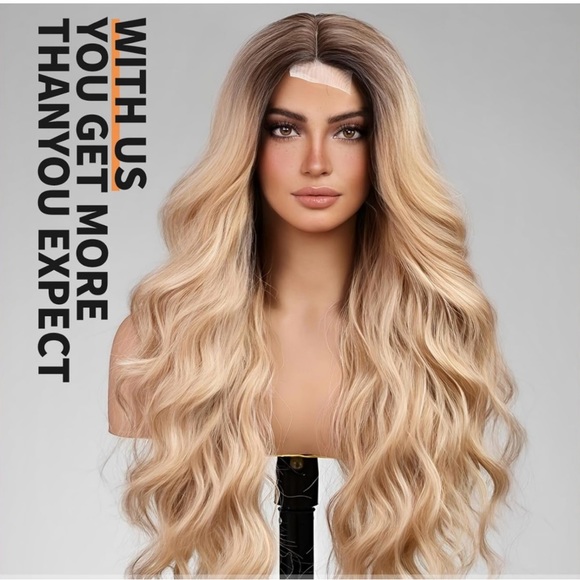 Lace front ombre blonde middle part wig